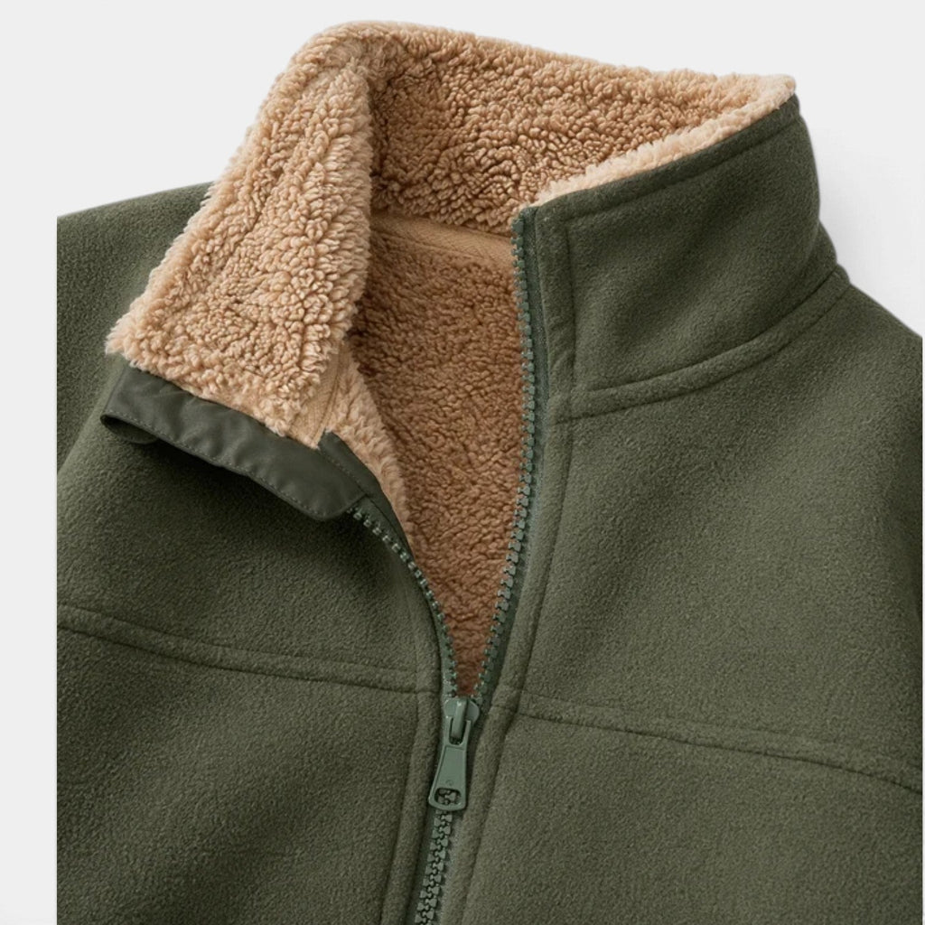 Chaqueta Hombre de Forro Polar con Sherpa y Cremallera Completa
