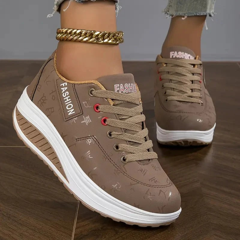 Zapatillas Plataforma Mujer Minimalistas con Cordones
