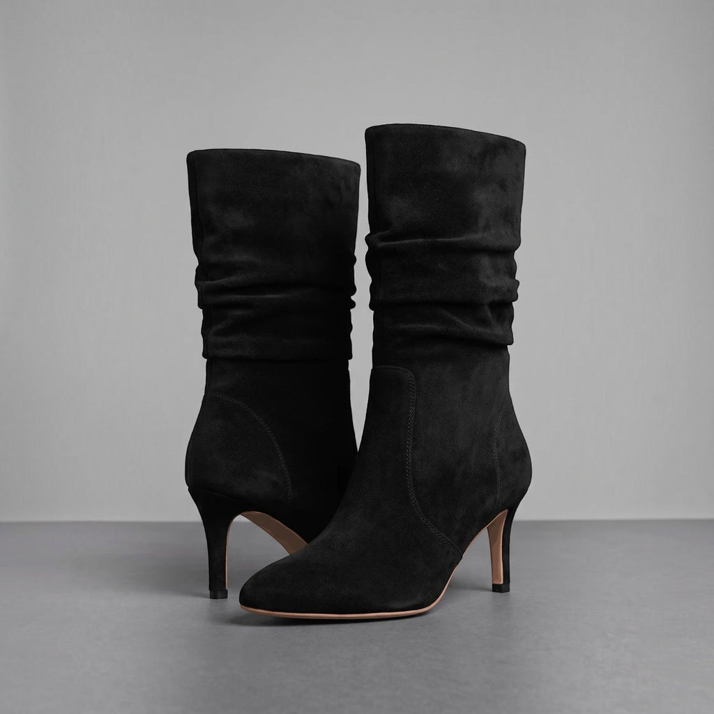 Botas Mujer Ante Vegano Tacón Acampanado