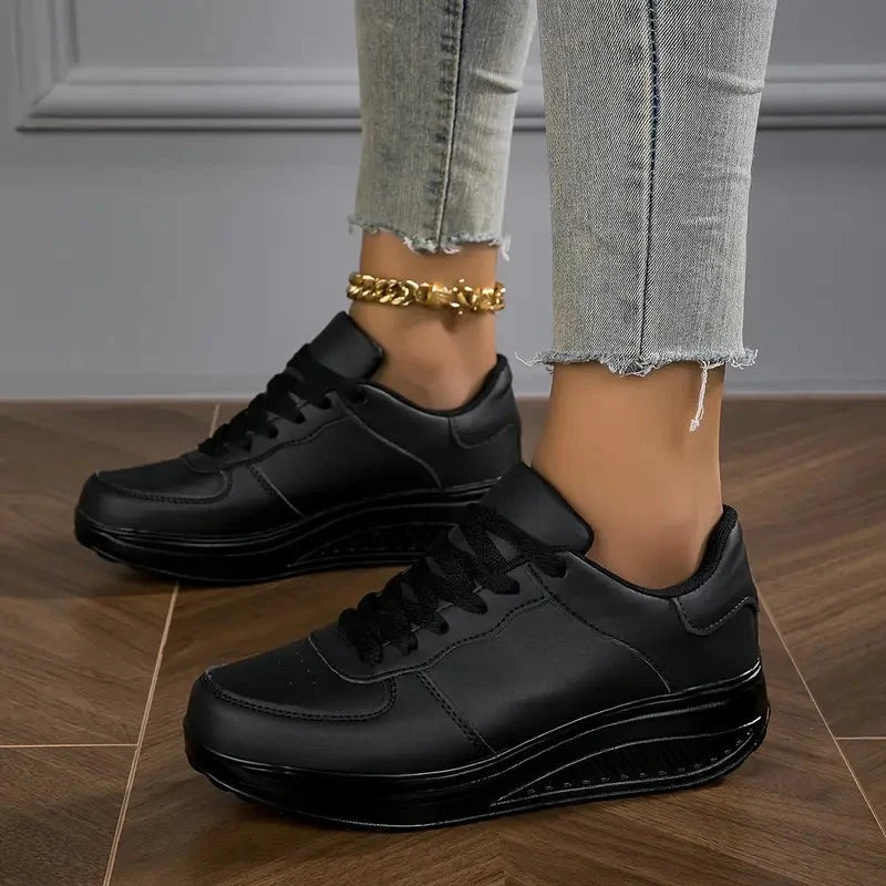 Zapatillas Plataforma Mujer Minimalistas con Cordones