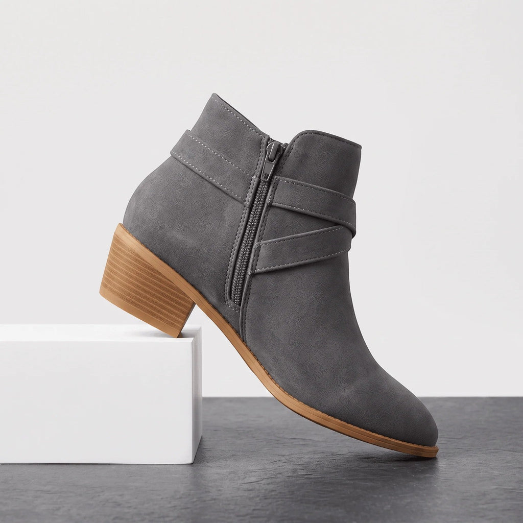 Botines Mujer Ante Tacón Bloque