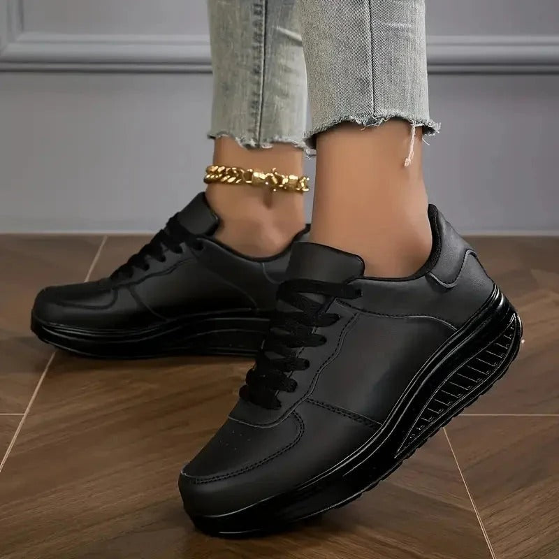 Zapatillas Plataforma Mujer Minimalistas con Cordones