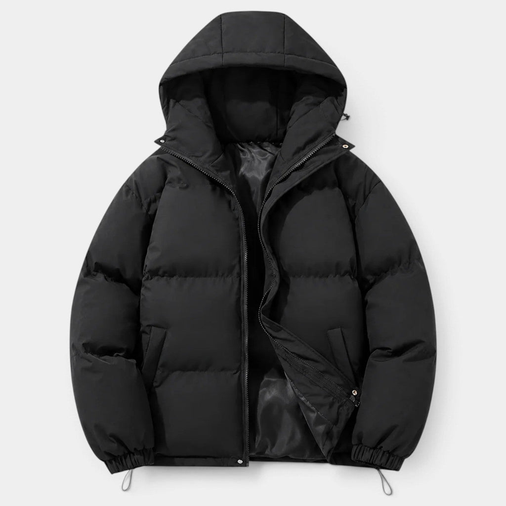 Chaqueta Hombre Acolchada Oversize con Capucha y Bajo Ajustable
