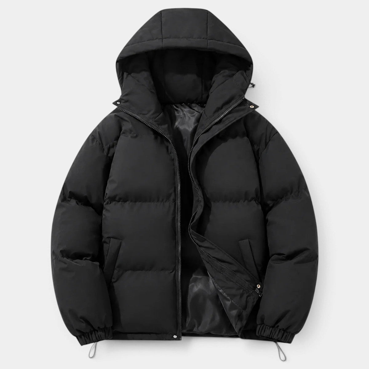 Chaqueta Hombre Acolchada Oversize con Capucha y Bajo Ajustable