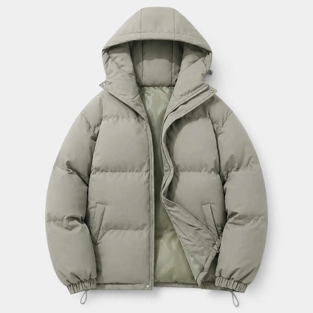 Chaqueta Hombre Acolchada Oversize con Capucha y Bajo Ajustable