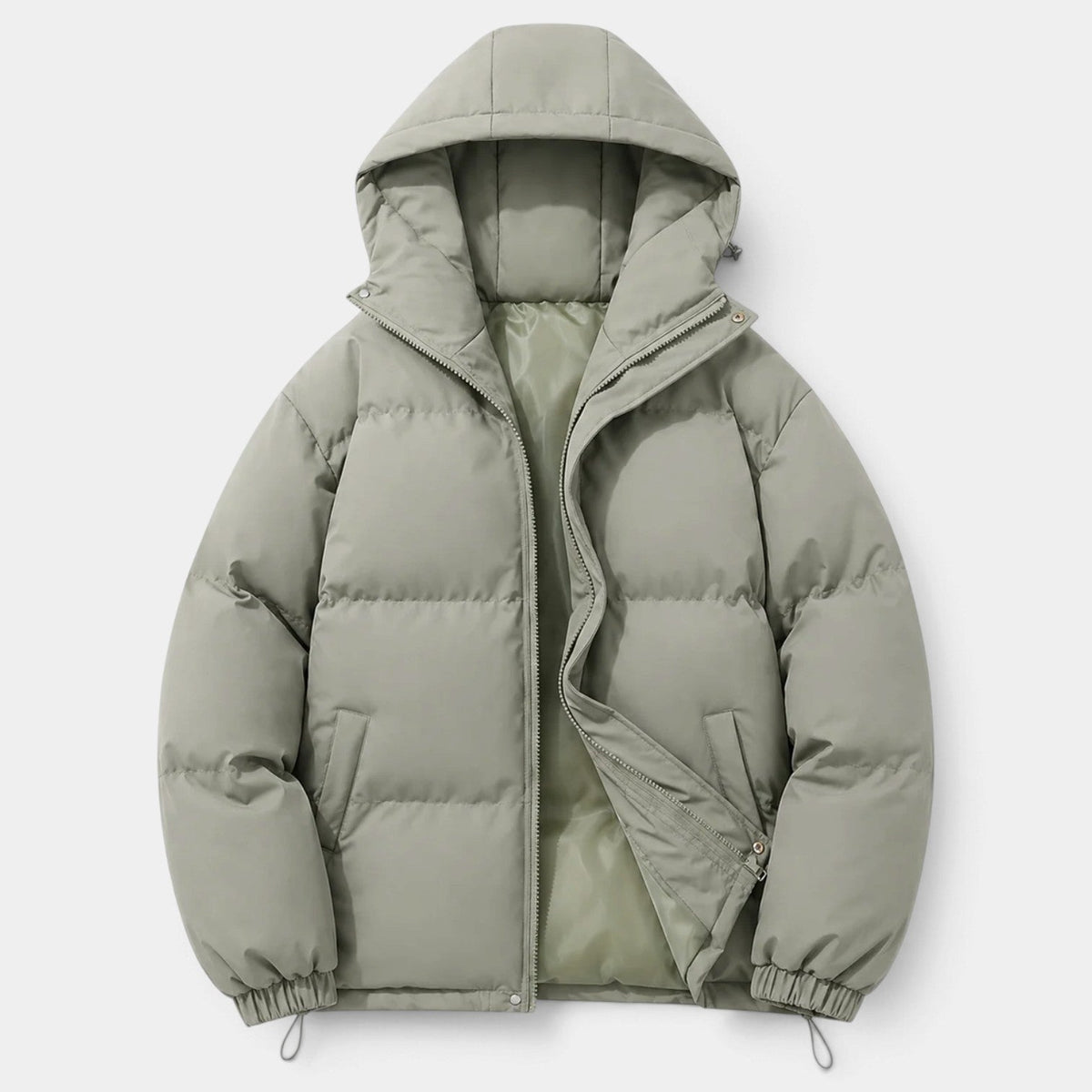 Chaqueta Hombre Acolchada Oversize con Capucha y Bajo Ajustable
