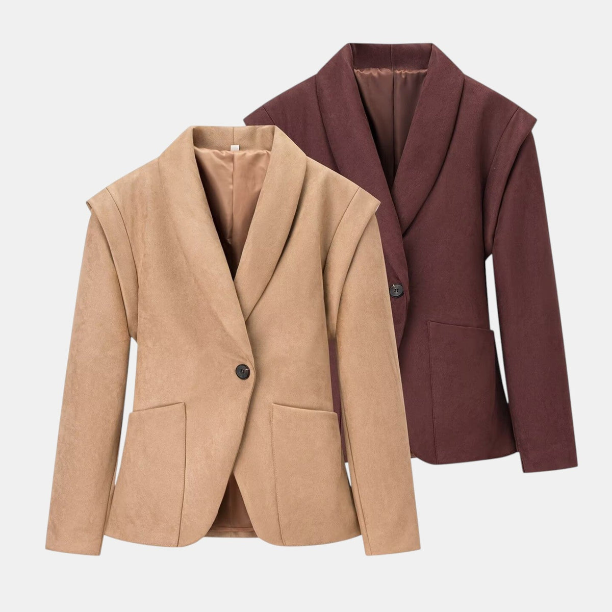 Chaqueta Ante Mujer Retro con Solapas