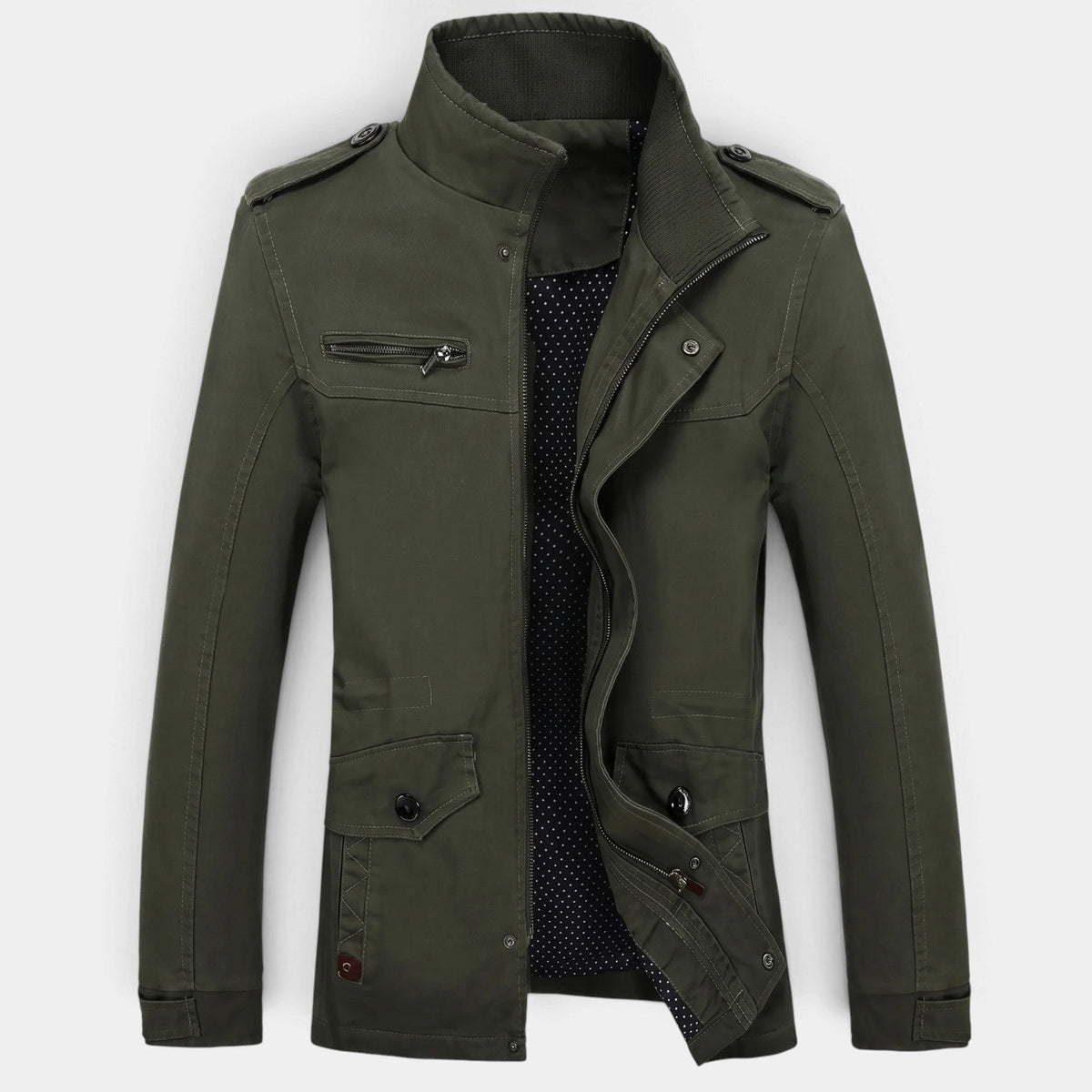 Chaqueta Hombre Acolchada Entallada con Hombreras Clásica