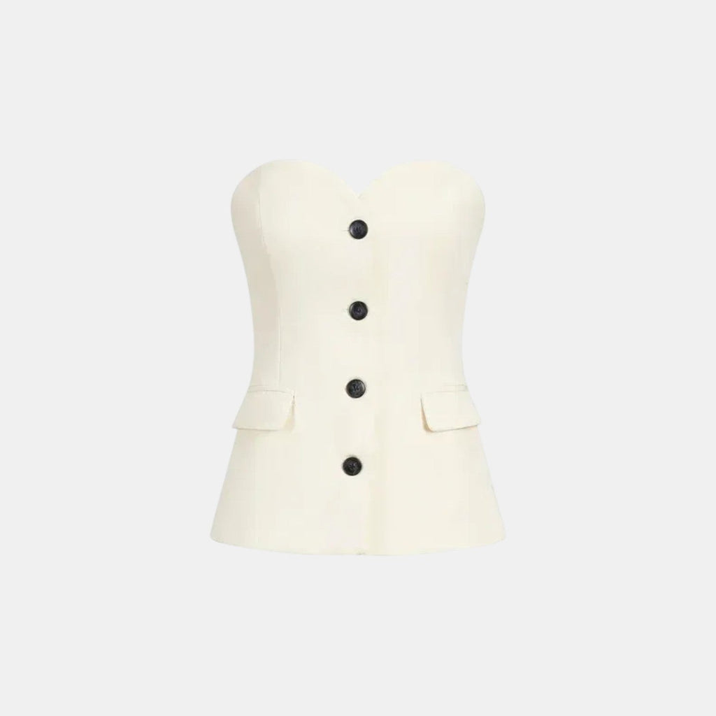 Conjunto de Dos Piezas Estilo Corsé para Mujer con Pantalón Ancho