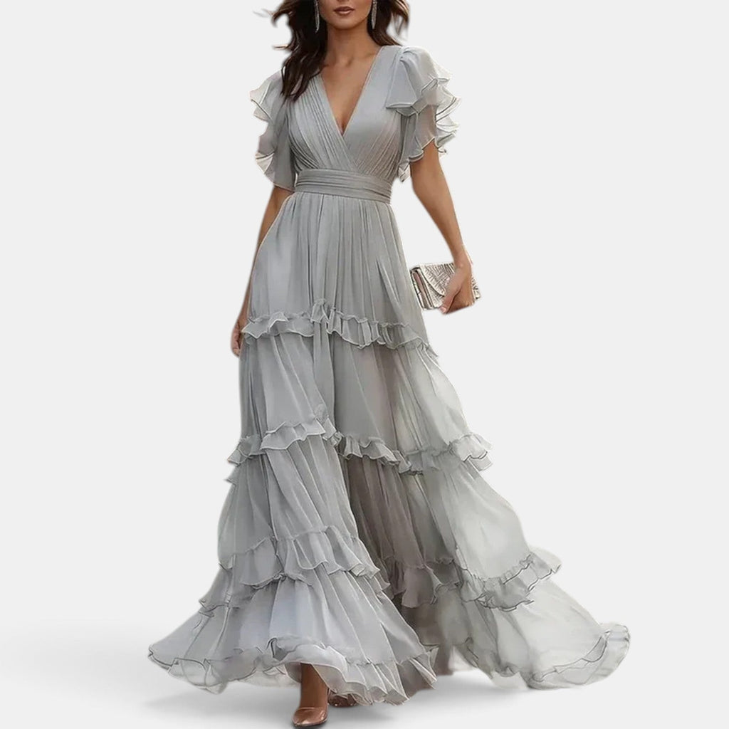 Vestido Invitada de Boda Largo Verano con Volantes