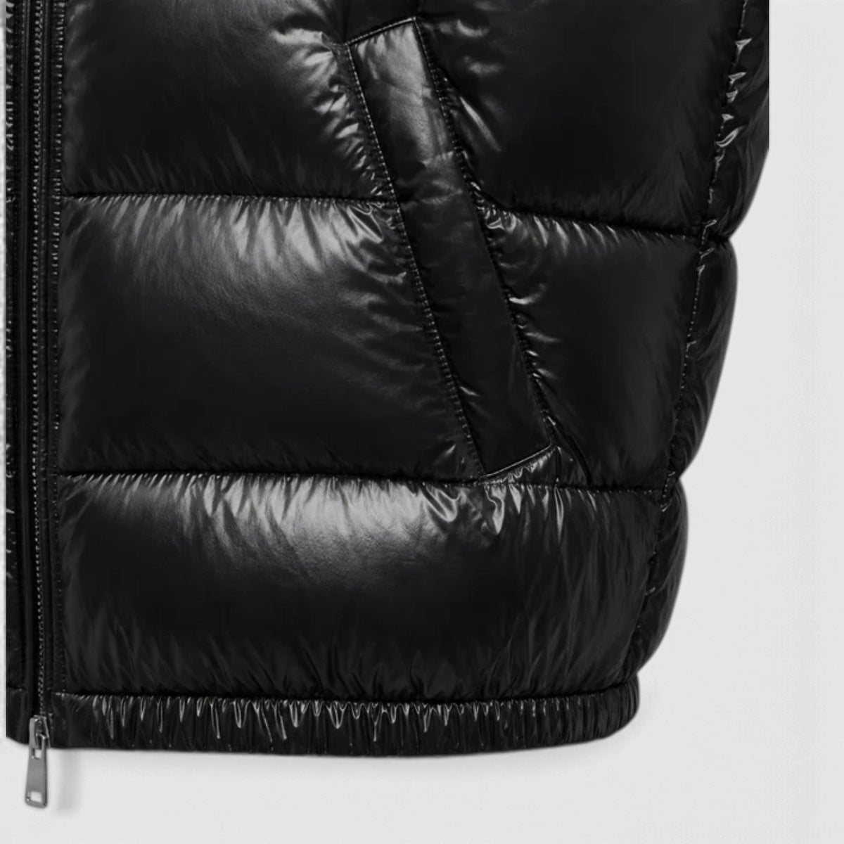 Chaqueta Hombre Acolchada con Capucha Acabado Brillante