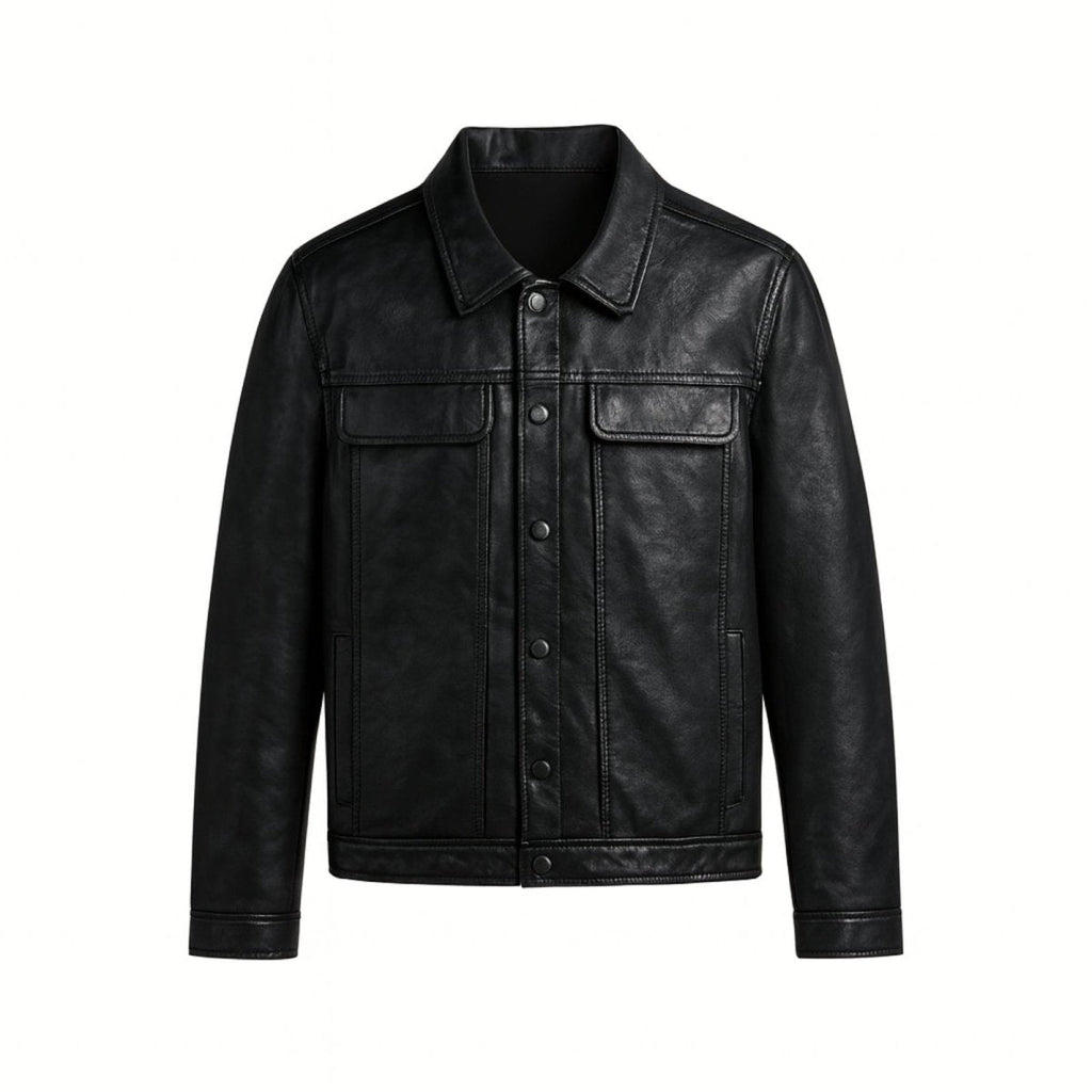Chaqueta Hombre de Piel Nappa de Cordero Corte Ajustado