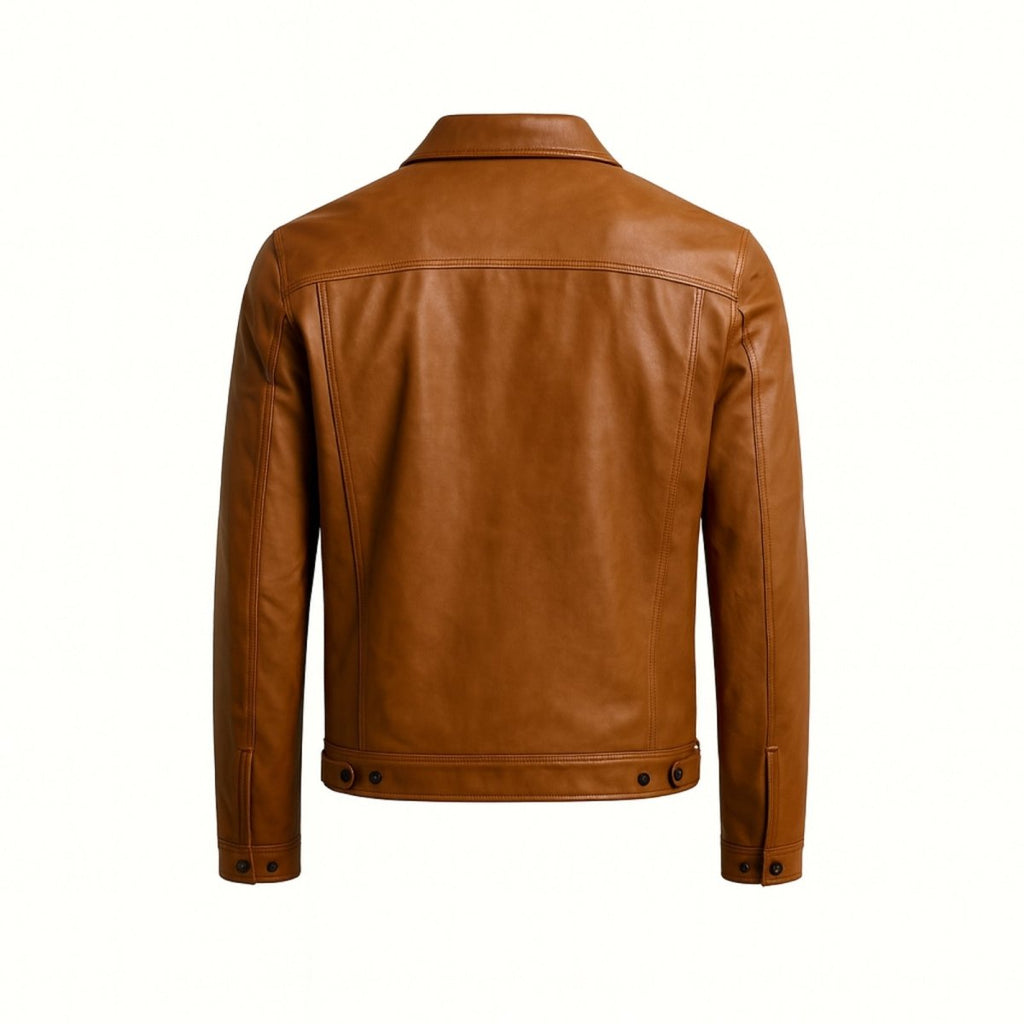 Chaqueta Hombre de Piel Nappa de Cordero Corte Ajustado