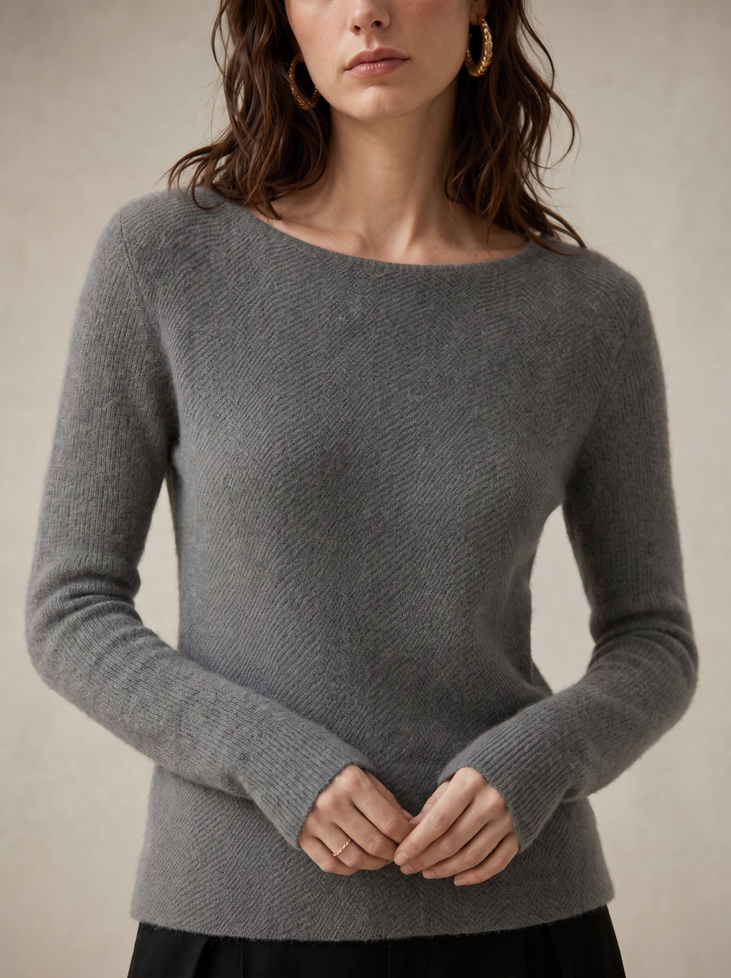 Jersey Mujer de Cachemira Cuello Barco