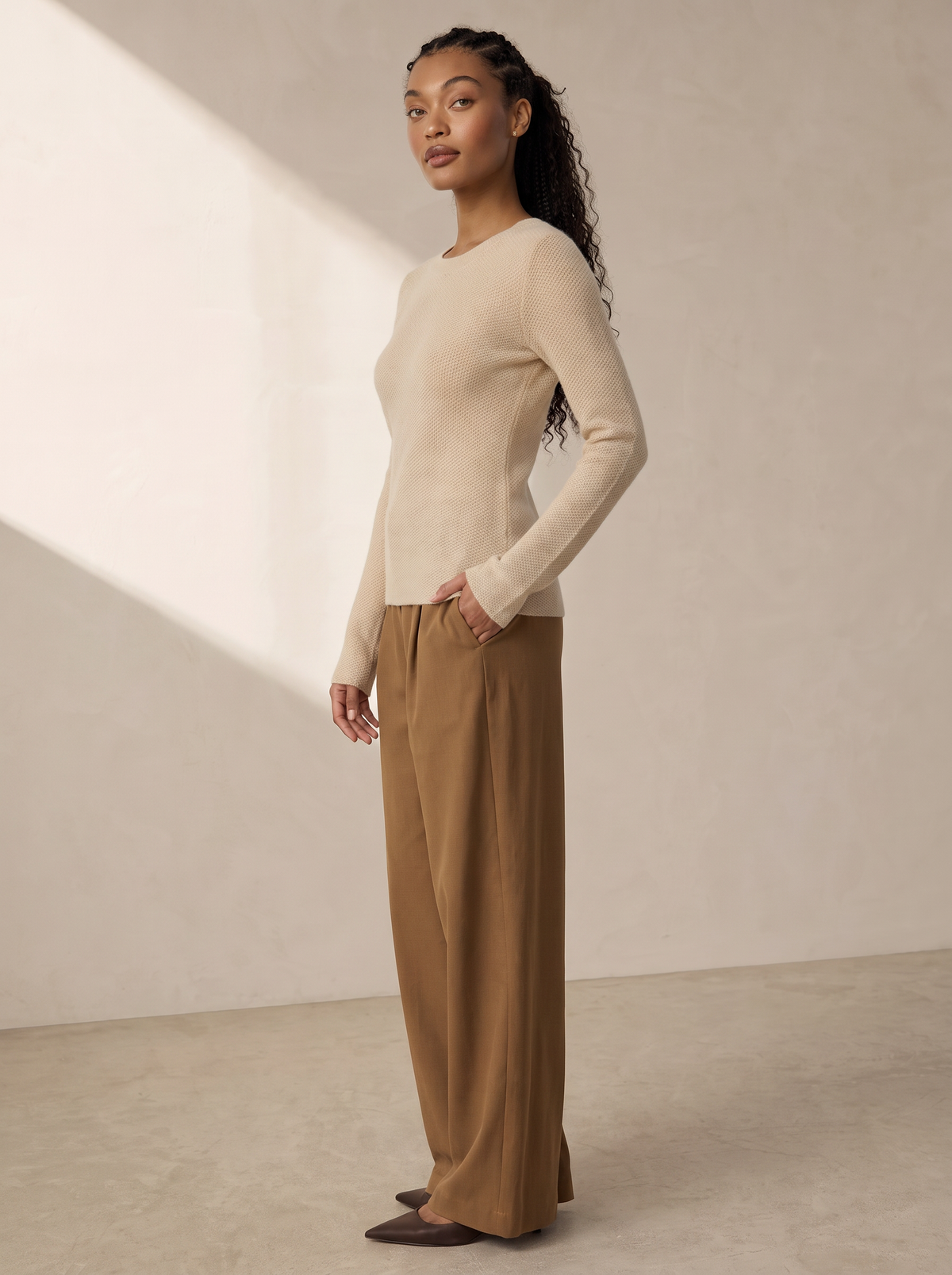 Jersey Mujer de Cachemira Cuello Barco
