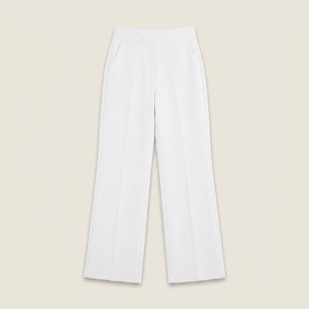 Pantalón Recto de Talle Alto con Pinza Central para Mujer