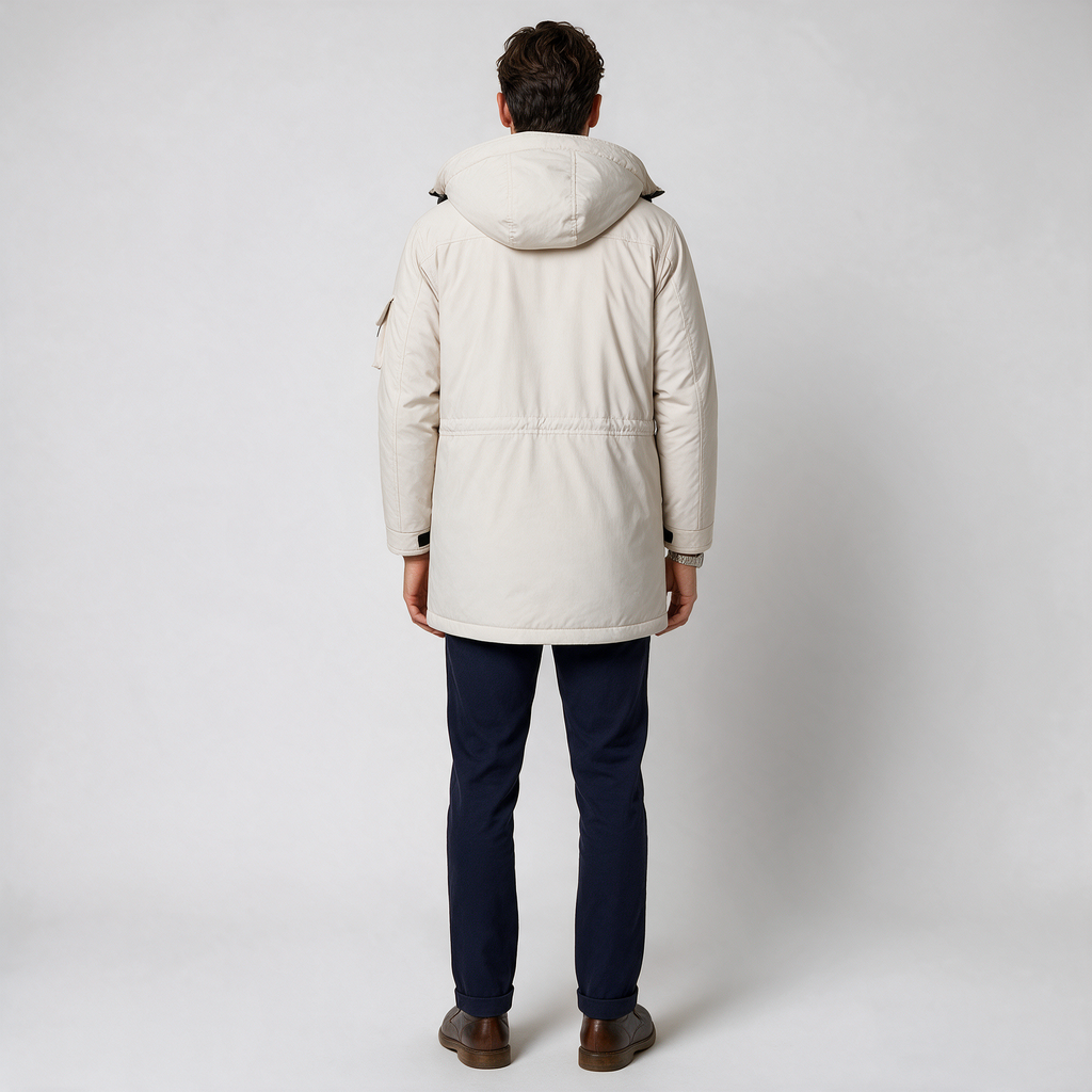 Parka Hombre de Lana de Cordero con Capucha