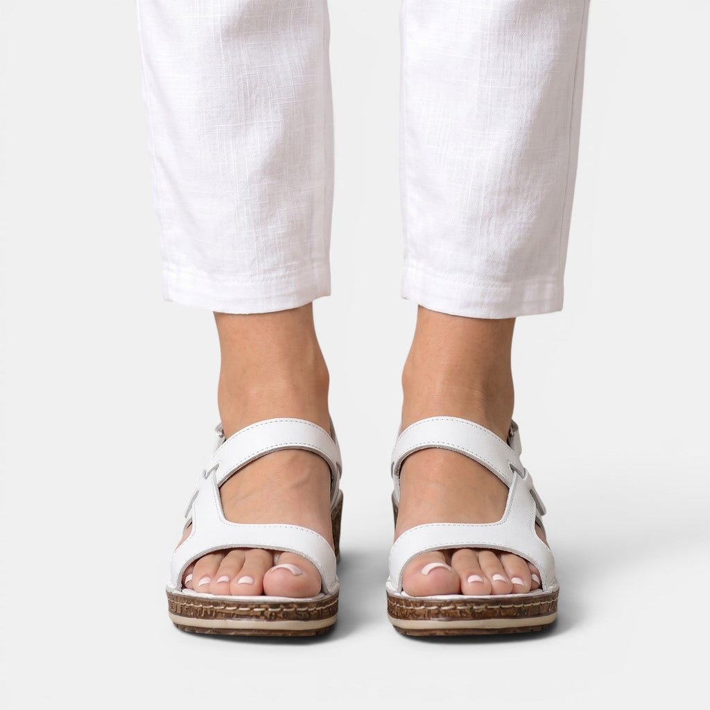 Sandalias Ortopédicas Mujer Cuña Piel
