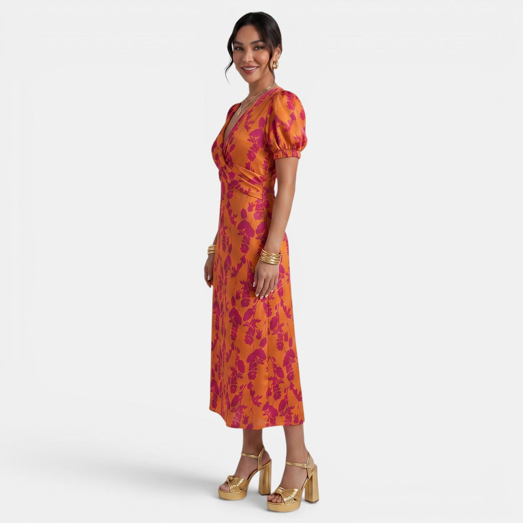 Vestido Largo Verano Mujer Floral Cuello V