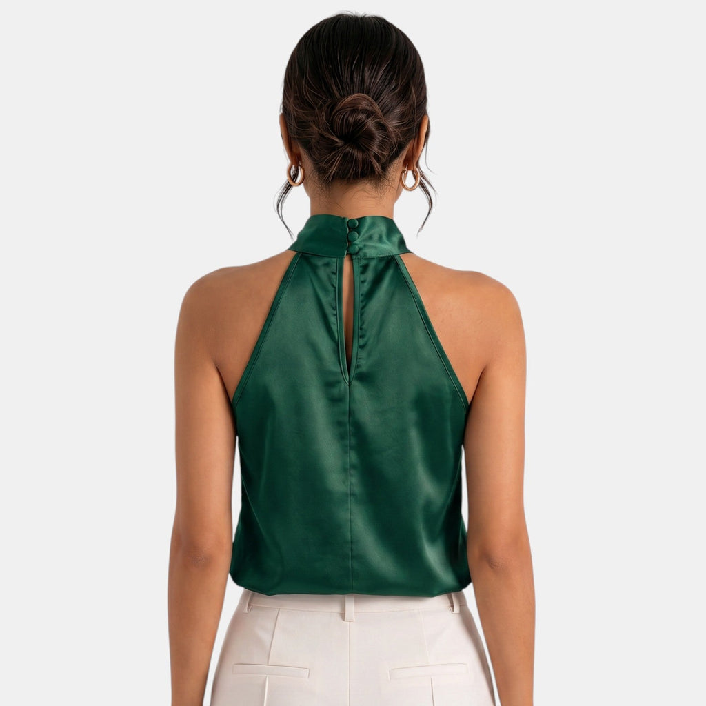Top Satén Mujer Halter
