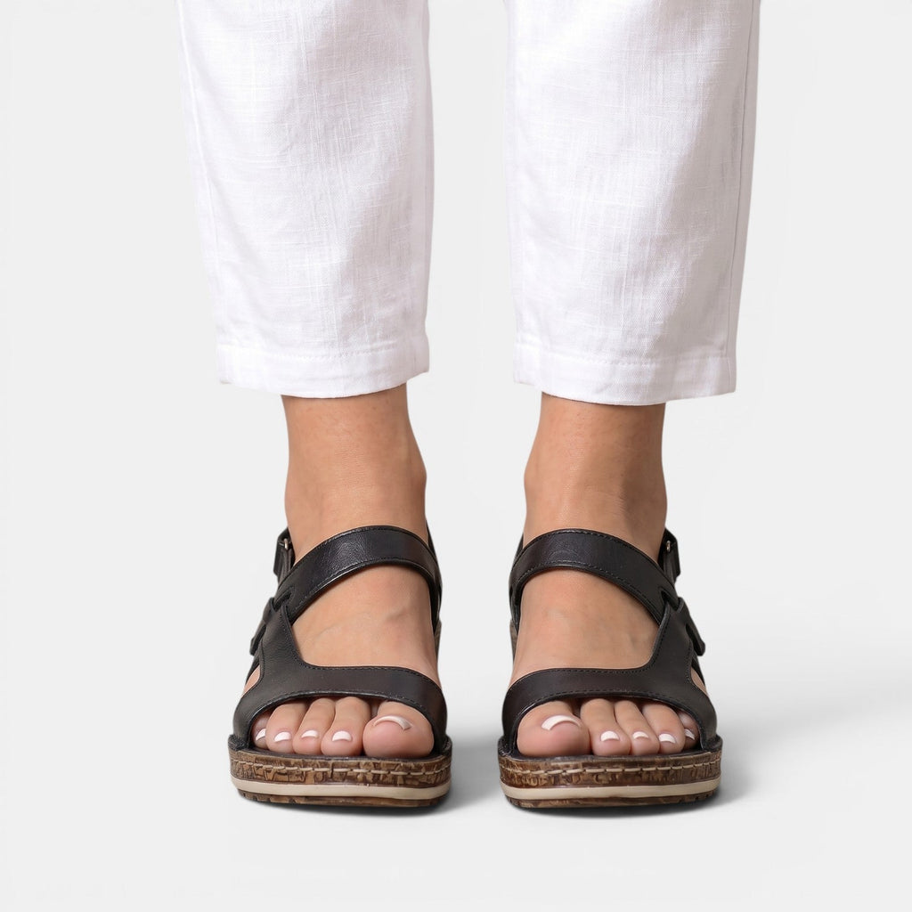 Sandalias Ortopédicas Mujer Cuña Piel