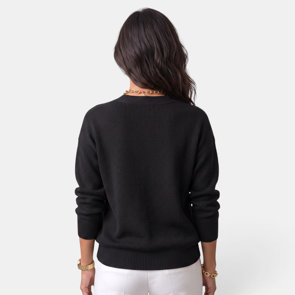 Suéter Mujer Escote V Elegante