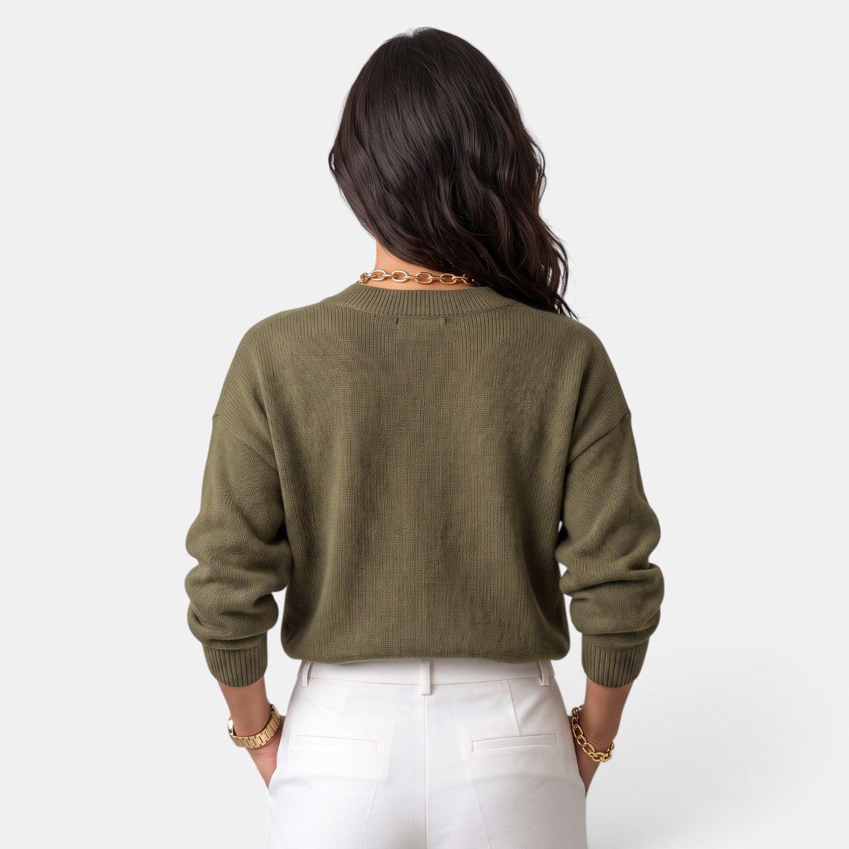 Suéter Mujer Escote V Elegante