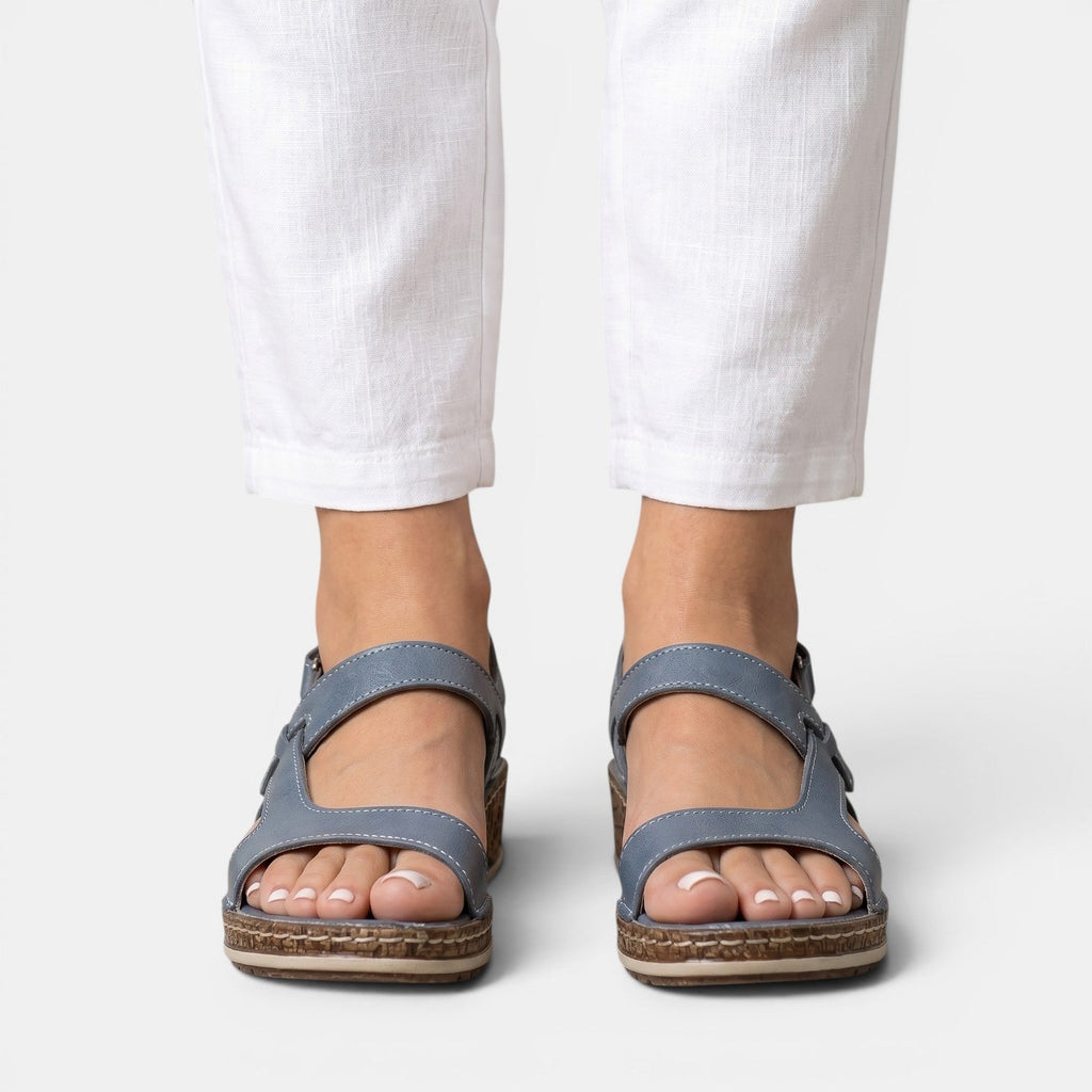 Sandalias Ortopédicas Mujer Cuña Piel
