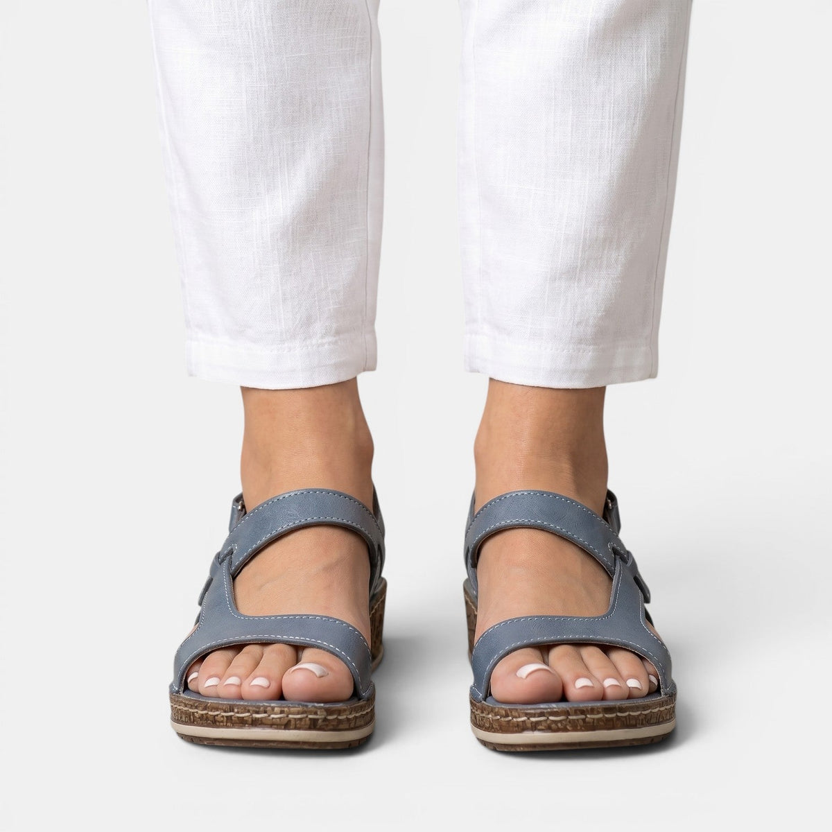 Sandalias Ortopédicas Mujer Cuña Piel