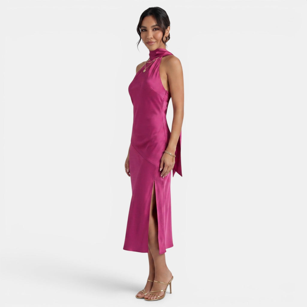 Vestido Satén Elegante Mujer