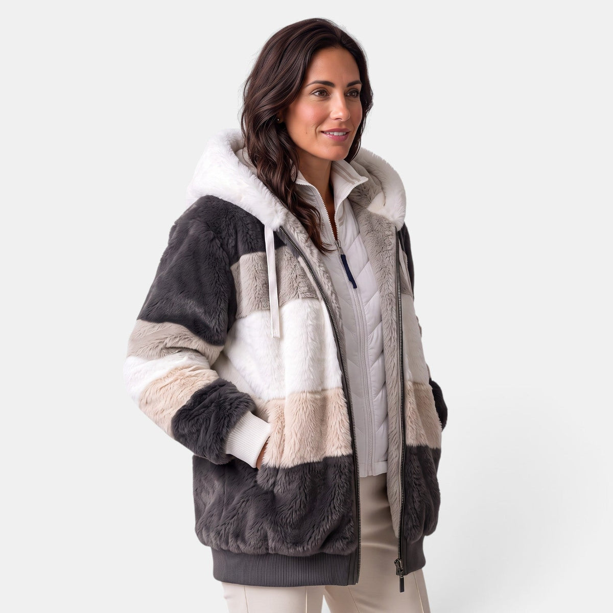 Chaqueta Mujer Oversize con Capucha