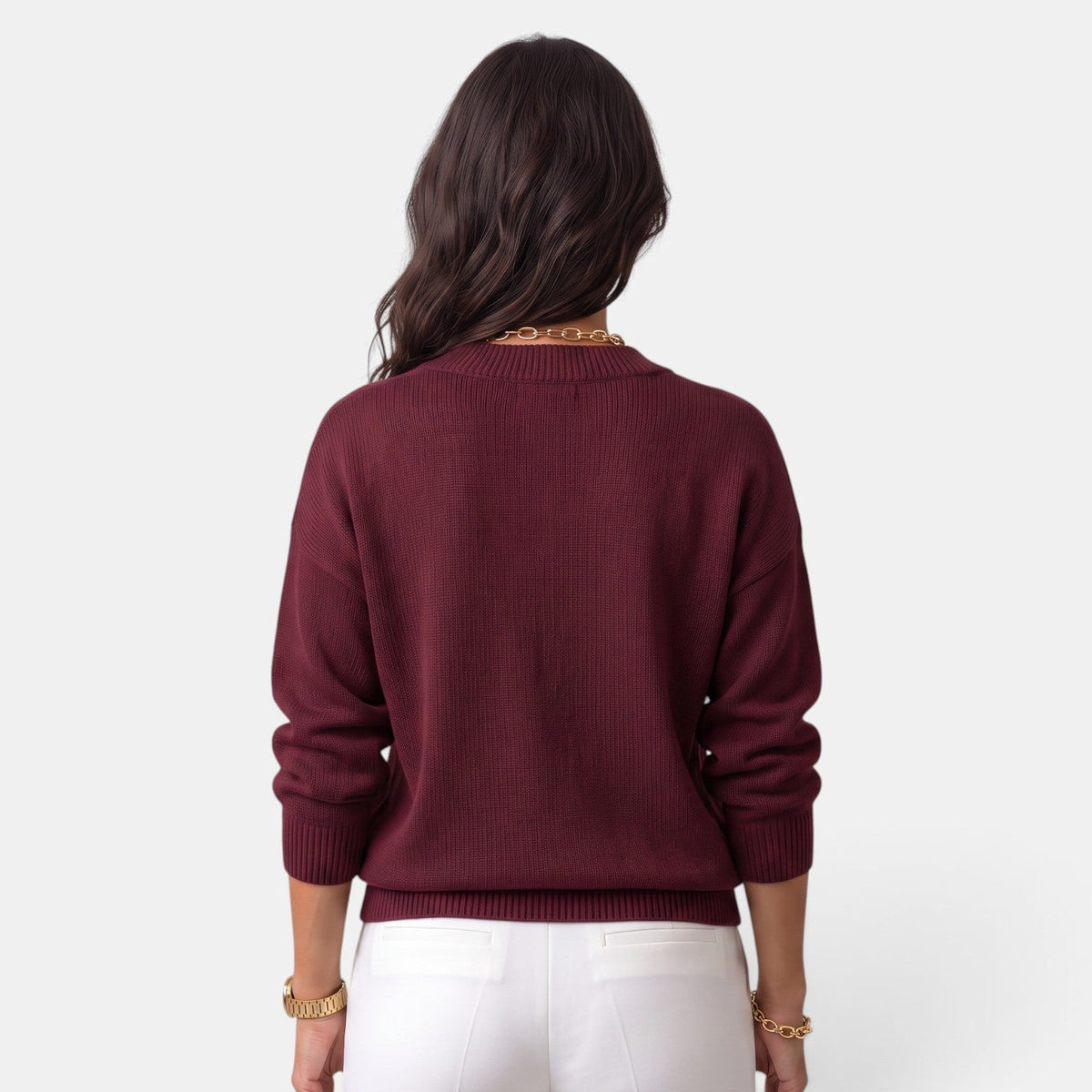 Suéter Mujer Escote V Elegante