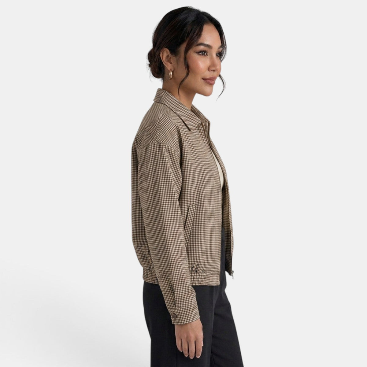 Chaqueta Reversible Mujer Retro Cuadros