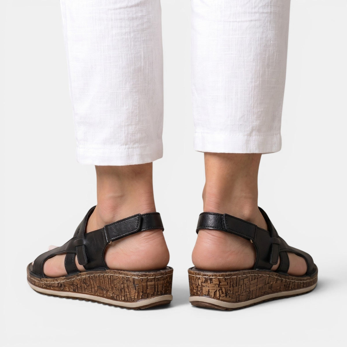 Sandalias Ortopédicas Mujer Cuña Piel
