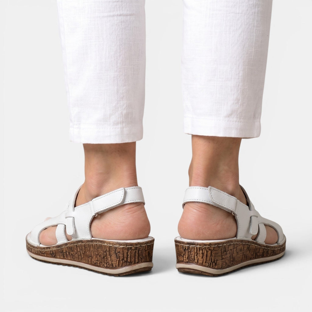 Sandalias Ortopédicas Mujer Cuña Piel