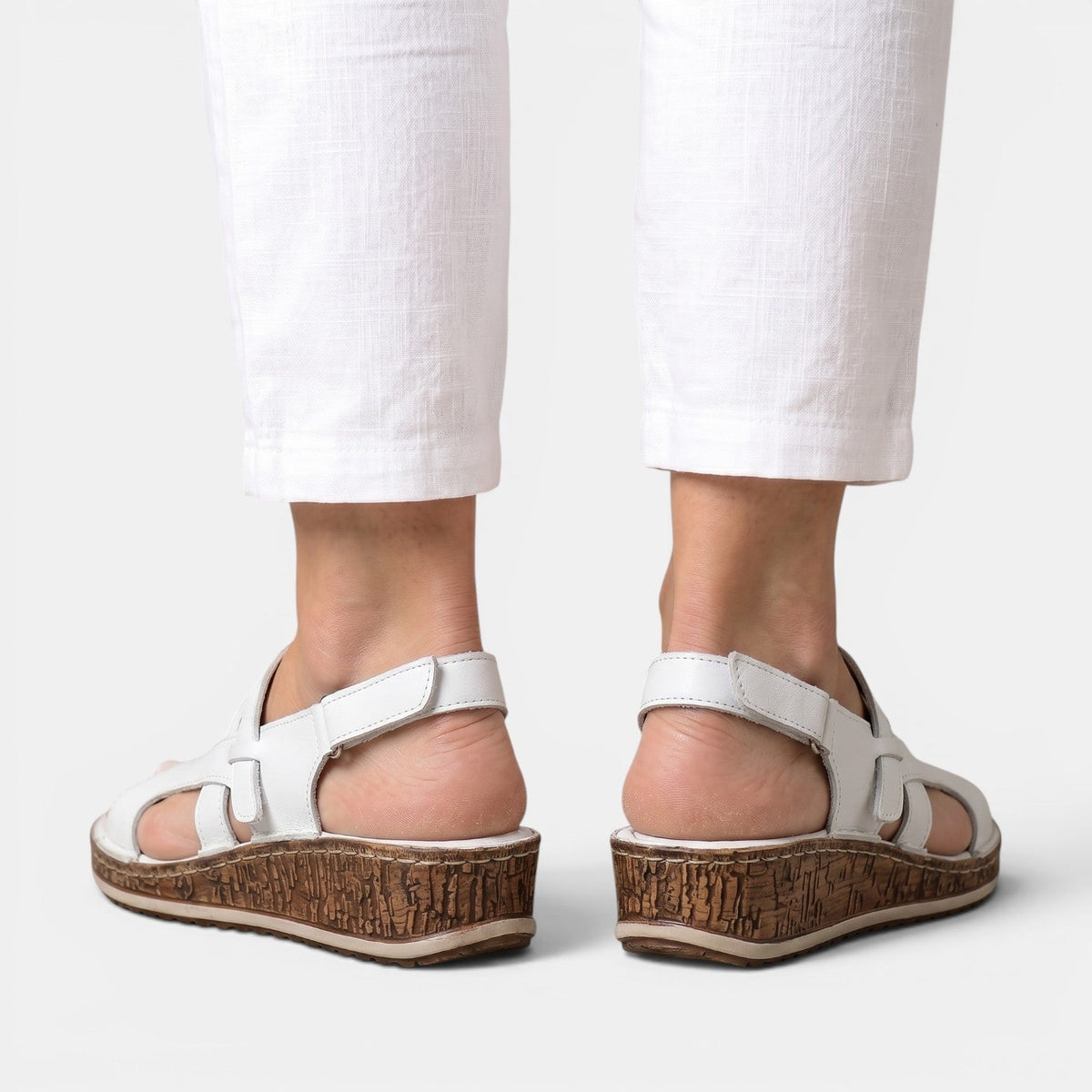 Sandalias Ortopédicas Mujer Cuña Piel