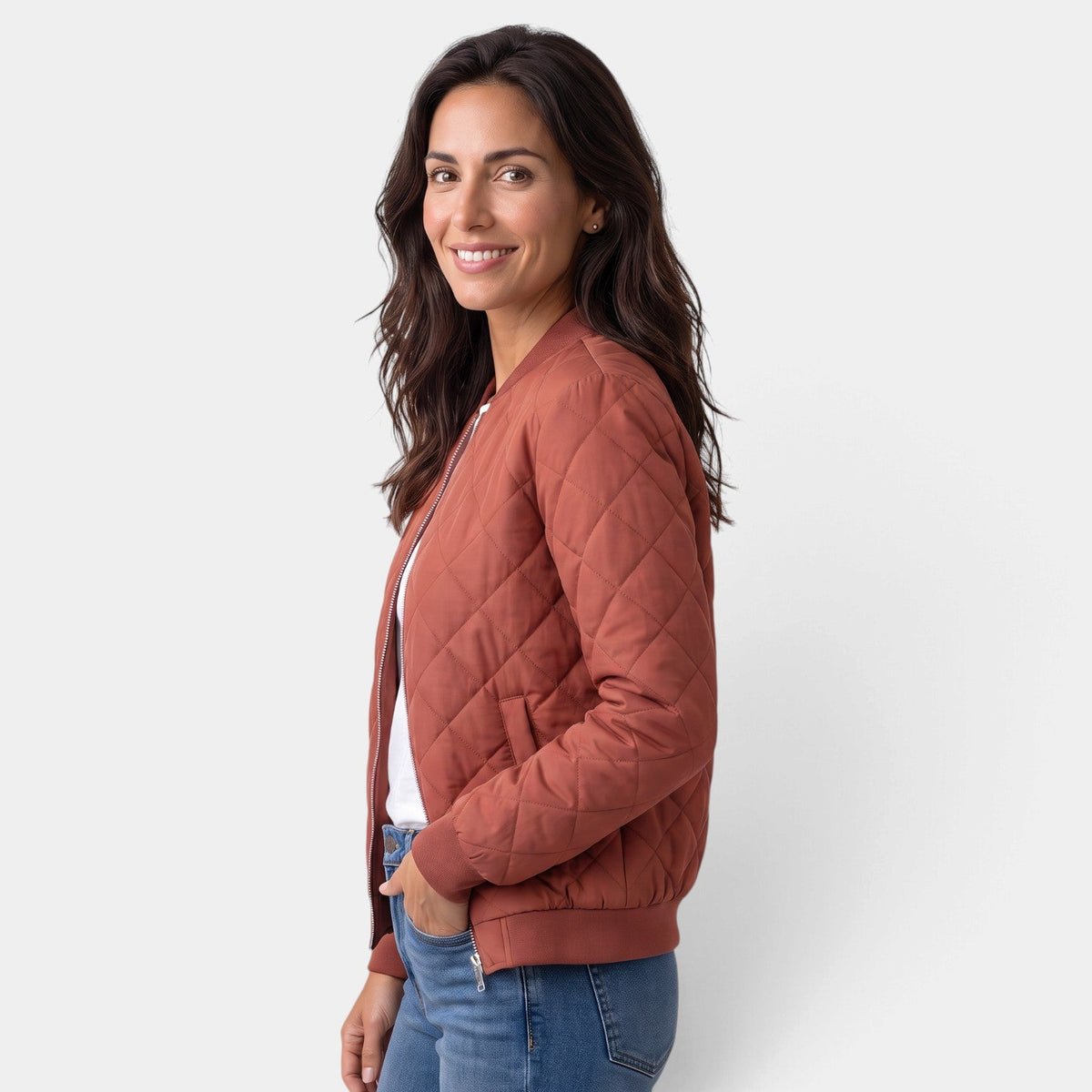Cazadora Bomber Mujer Acolchada con Bolsillos