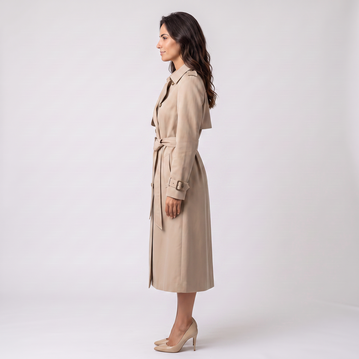 Gabardina Mujer Larga con Cinturón
