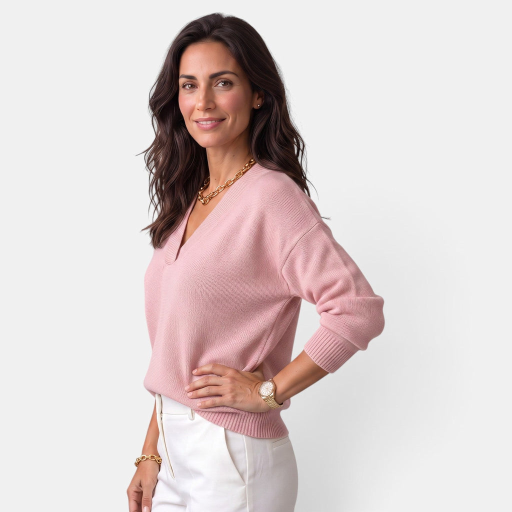 Suéter Mujer Escote V Elegante