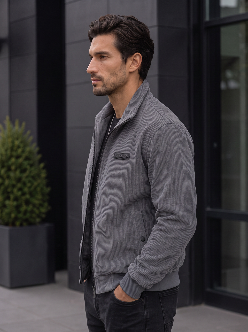 Chaqueta Hombre Pana con Cremallera