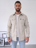 Overshirt de Hombre con Textura Mate y Bolsillos de Solapa