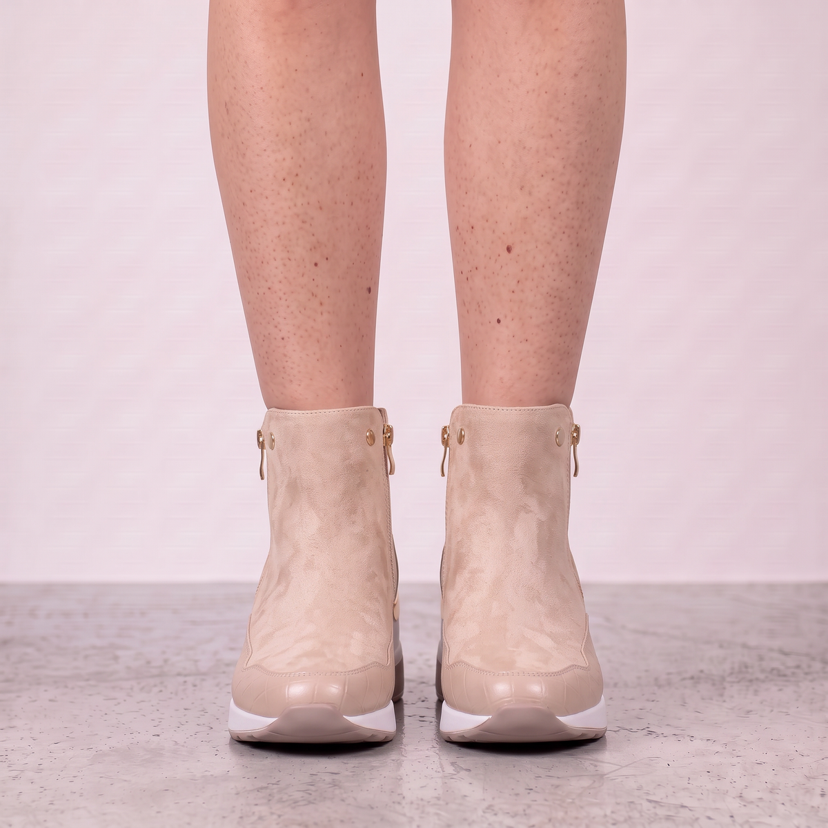 Botas Ortopédicas Mujer de Ante con Cuña y Cremallera