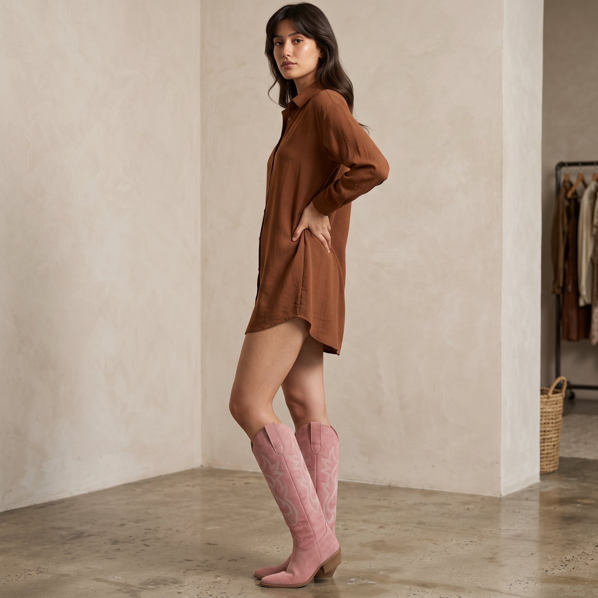 Botas vaqueras para mujer - Tacón cuadrado bajo, Elegancia