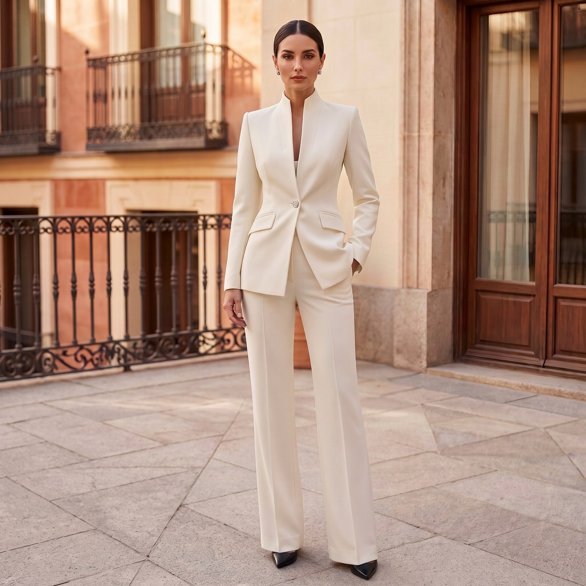 Conjunto de Traje Elegante para Mujer | Chaqueta y Pantalón Profesional
