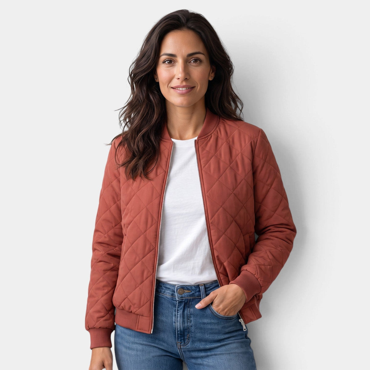 Cazadora Bomber Mujer Acolchada con Bolsillos