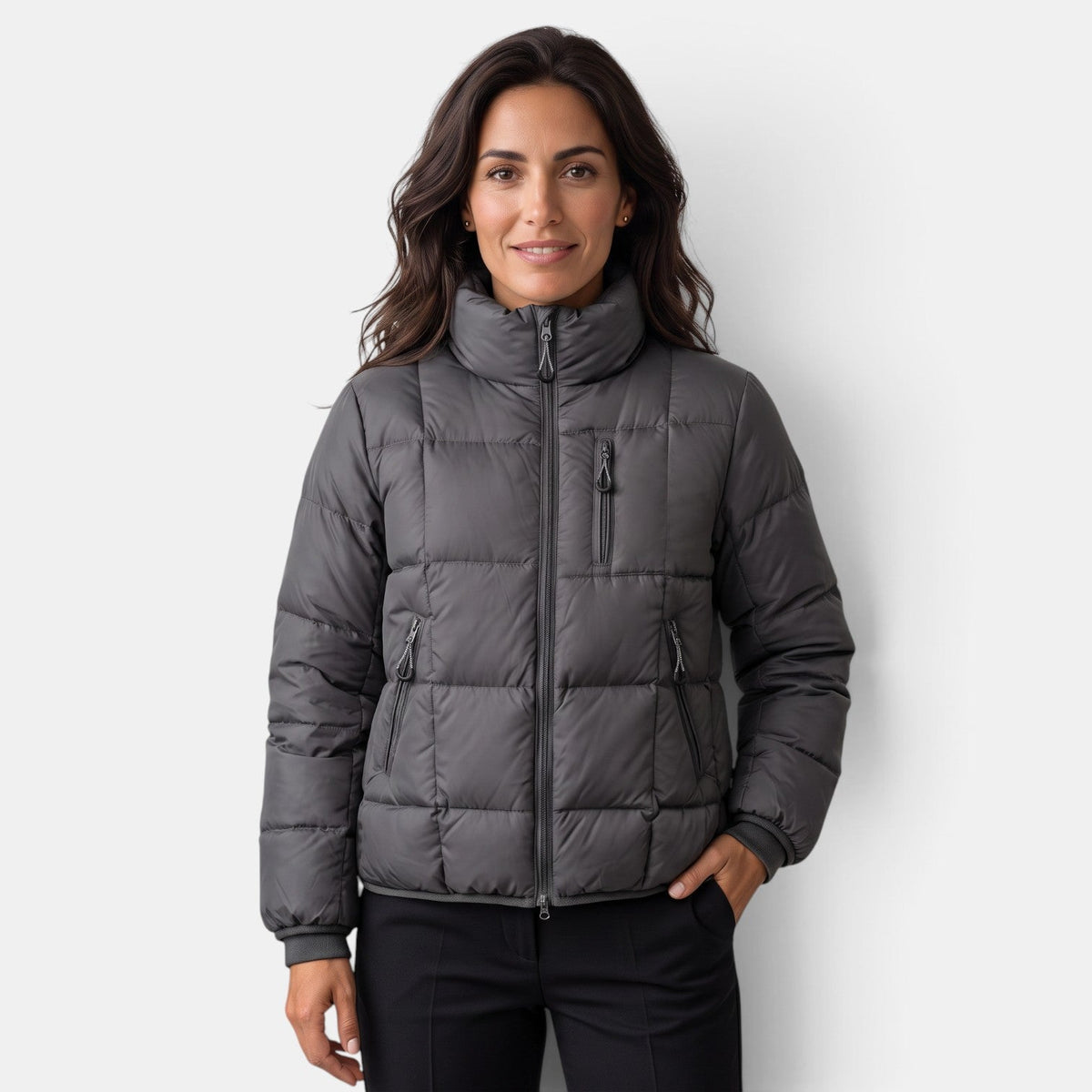 Chaqueta Acolchada Mujer Cuello Alto