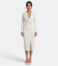 Vestido Blazer Midi Blanco Mujer Premium