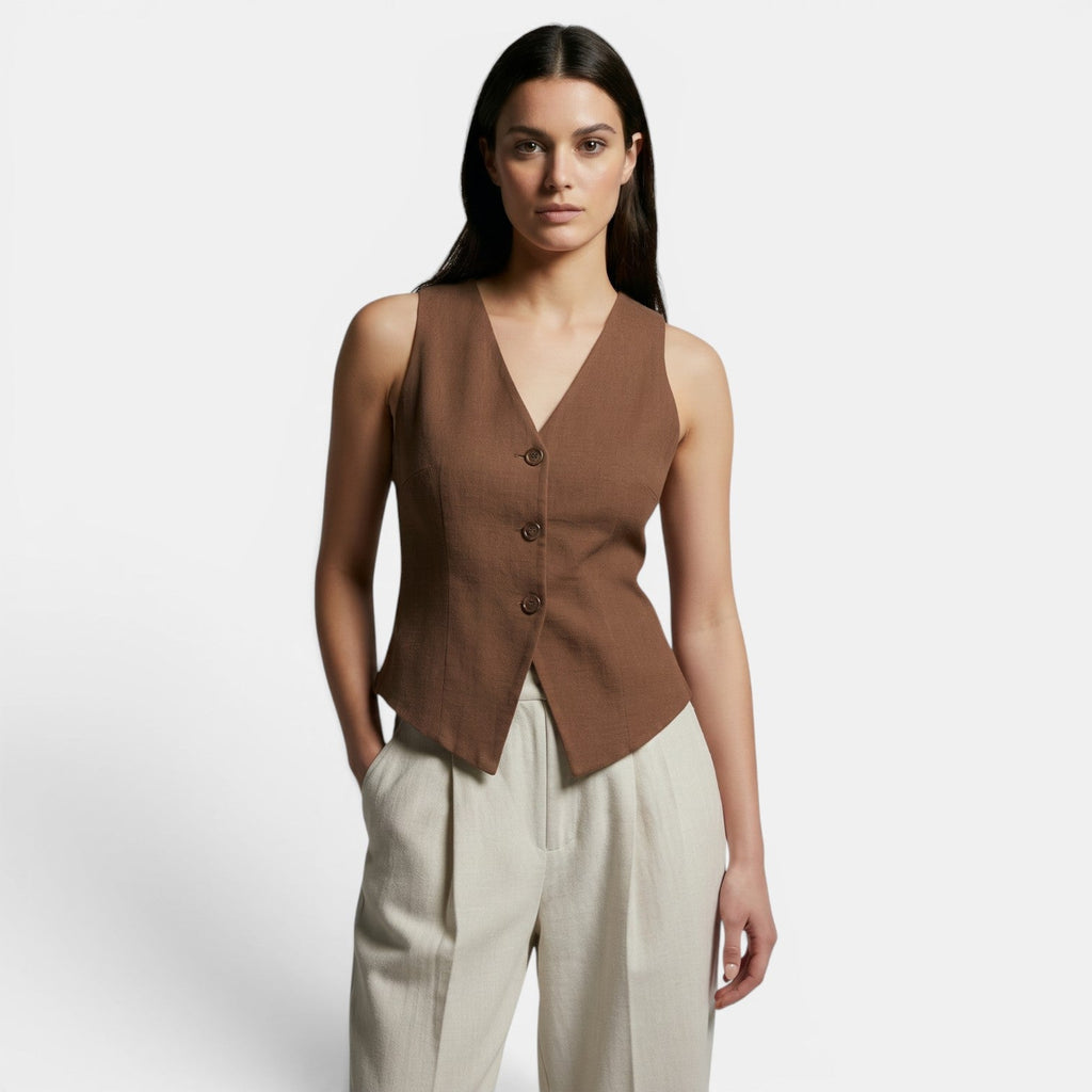 Chaleco Mujer Slim Fit Retro Elegante – Moda Casual y Sofisticada