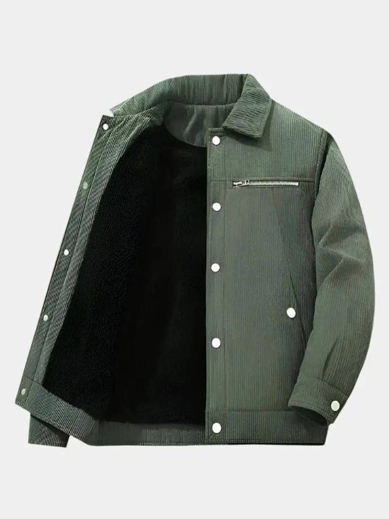 Chaqueta de Sherpa de Corduroy Minimalista - Cross & Crown