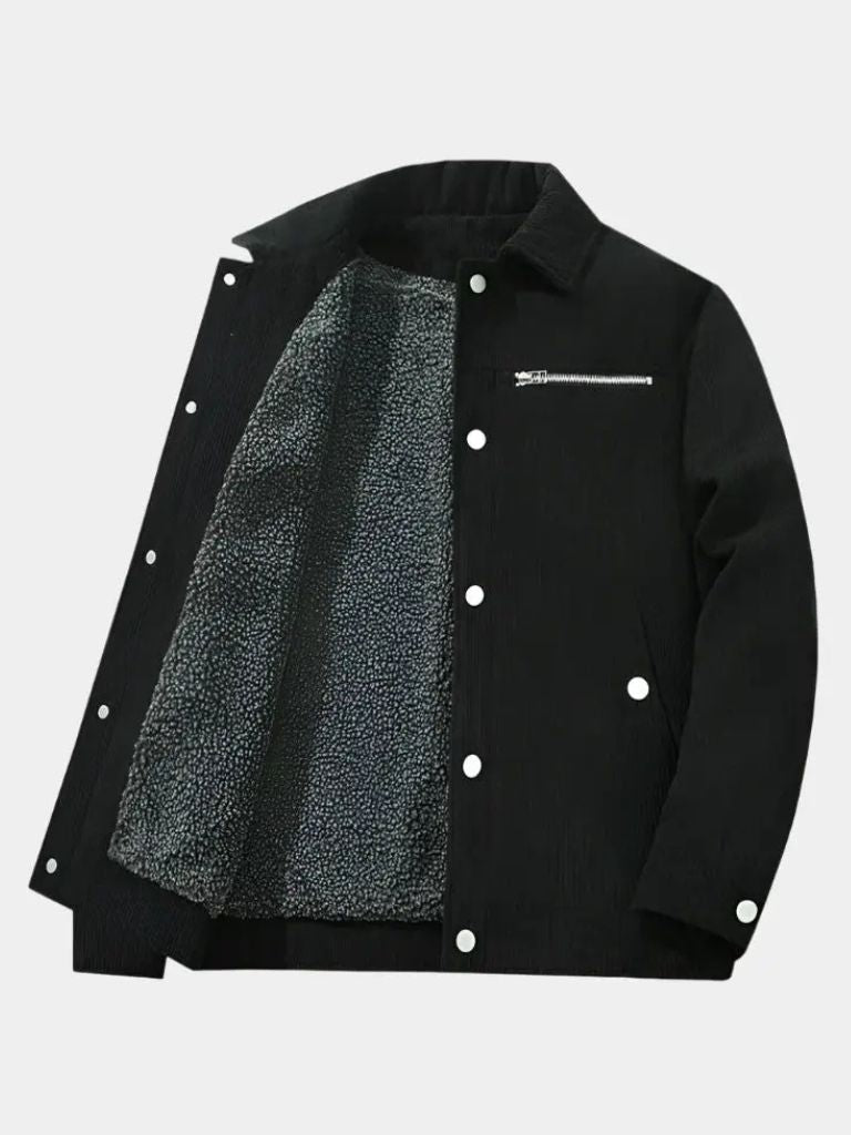 Chaqueta de Sherpa de Corduroy Minimalista - Cross & Crown